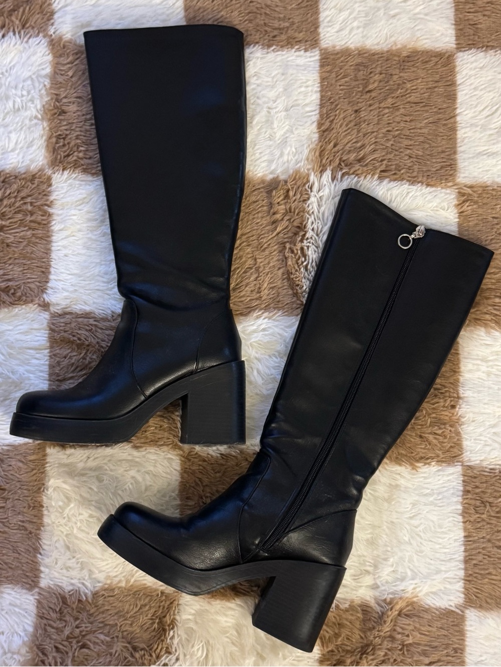 Black Knee High Boots